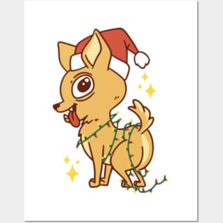 chihuahua christmas Posters and Art